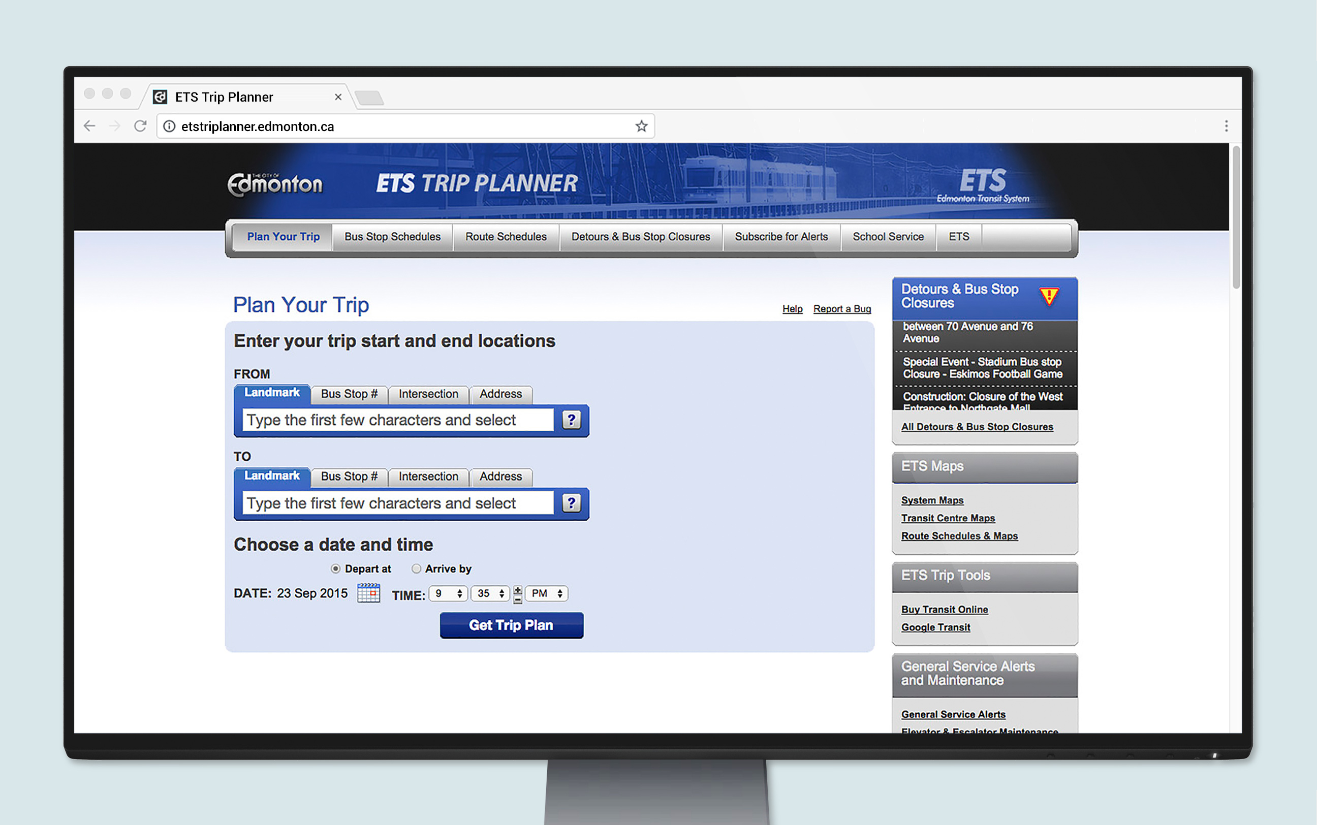 ETS Trip Planner: Web App - Trevor van Gorp