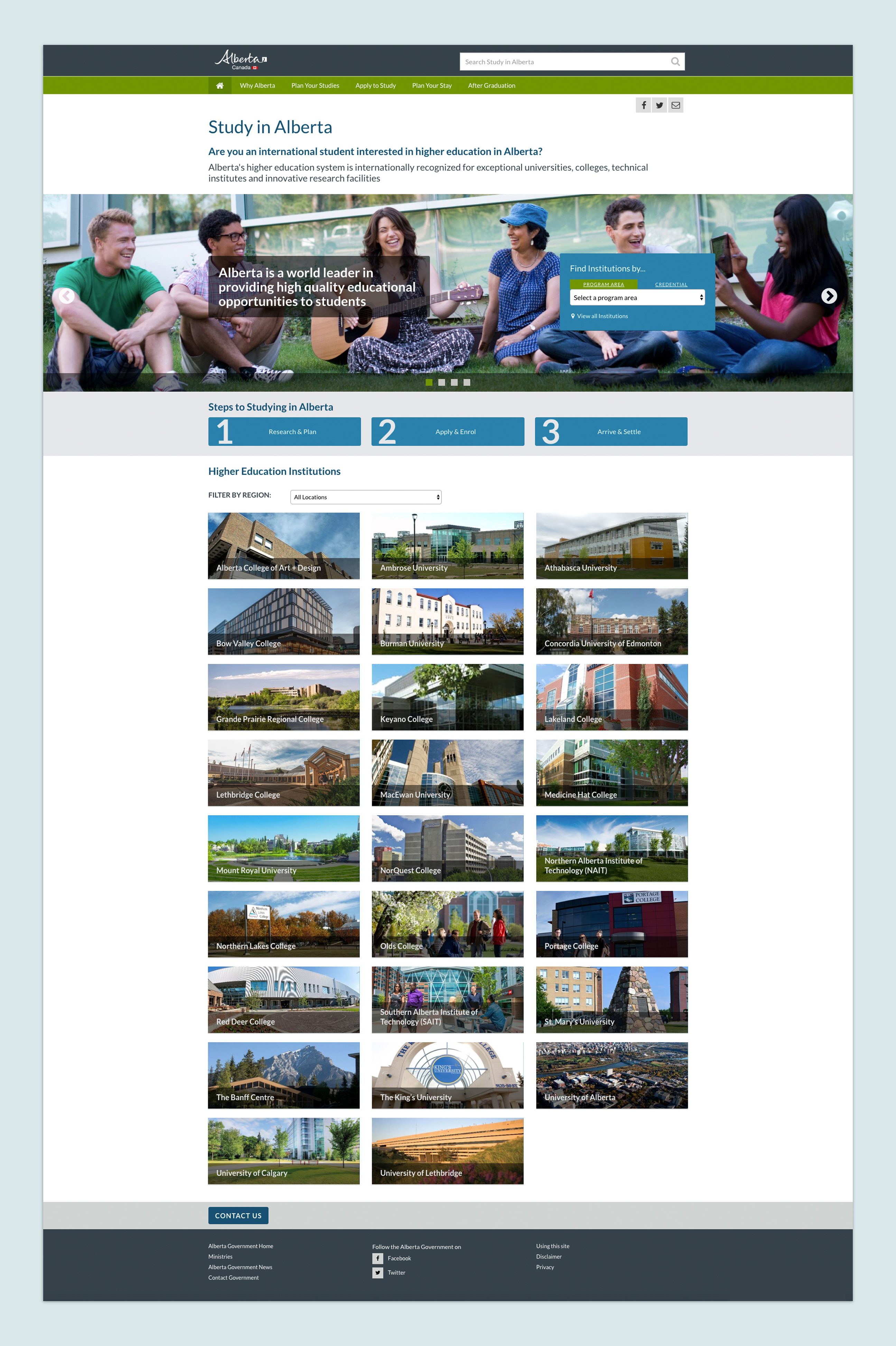 Study in Alberta Website